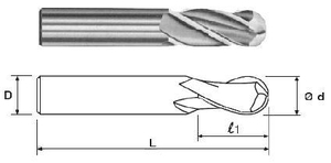 Фреза Концевая радиусная d20х40х102 ц/х ВК8 Z=3 R-10,0 "CNIC" (cnic36012)