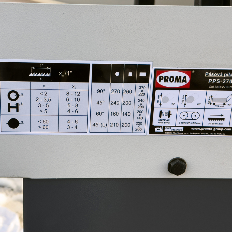 Полуавтоматический ленточнопильный станок Proma PPS-270HPA (27027000)